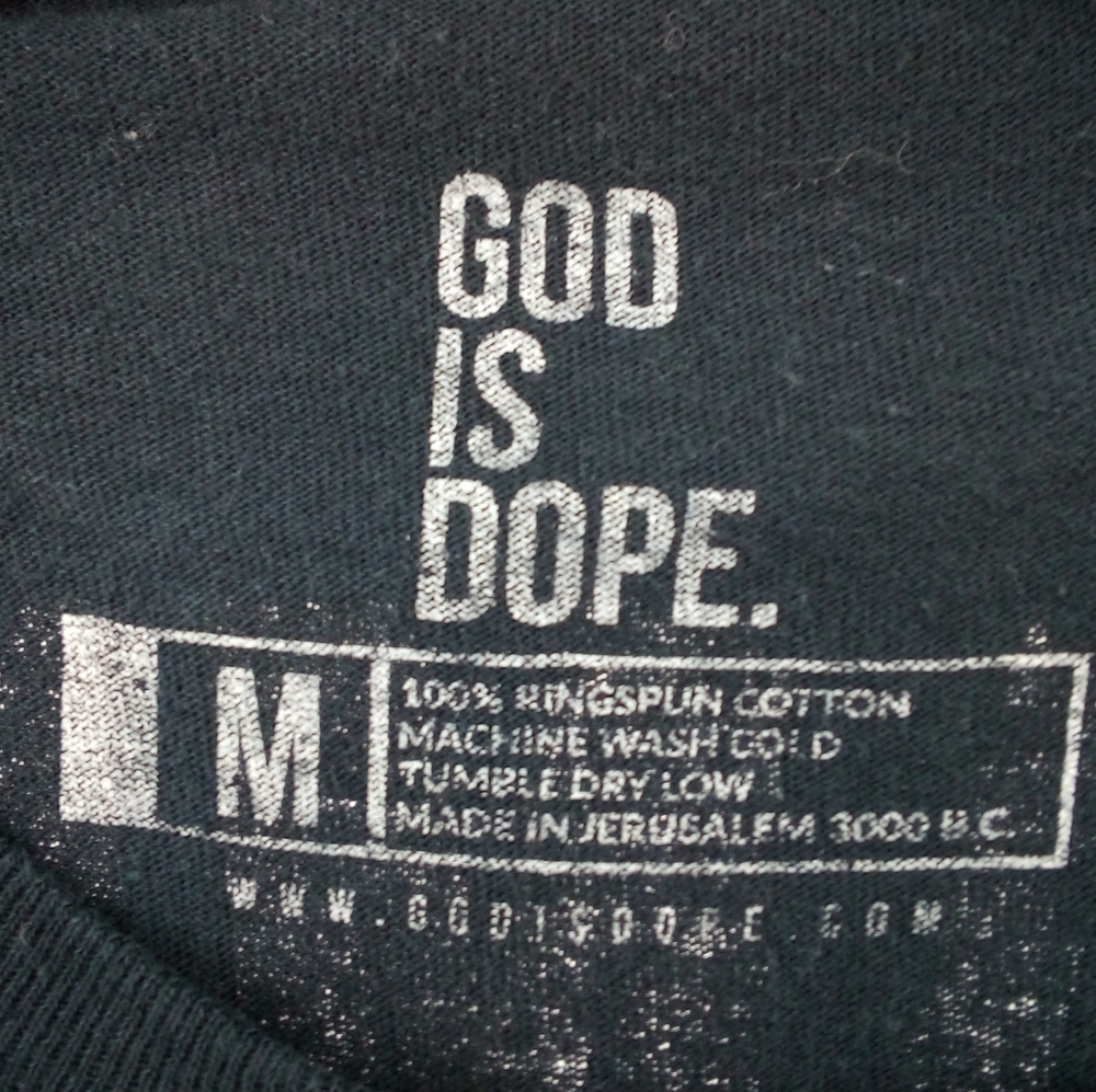 God Is Dope Kobe Bryant Mamba 24 100% Ringspun Cotton Black Tee M Men's - Picture 2 of 6